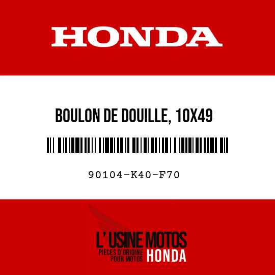 image de 90104-K40-F70 BOULON DE DOUILLE, 10X49