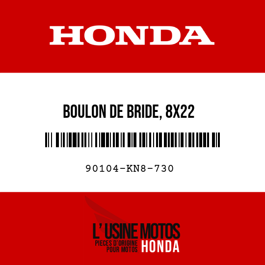 image de 90104-KN8-730 BOULON DE BRIDE, 8X22