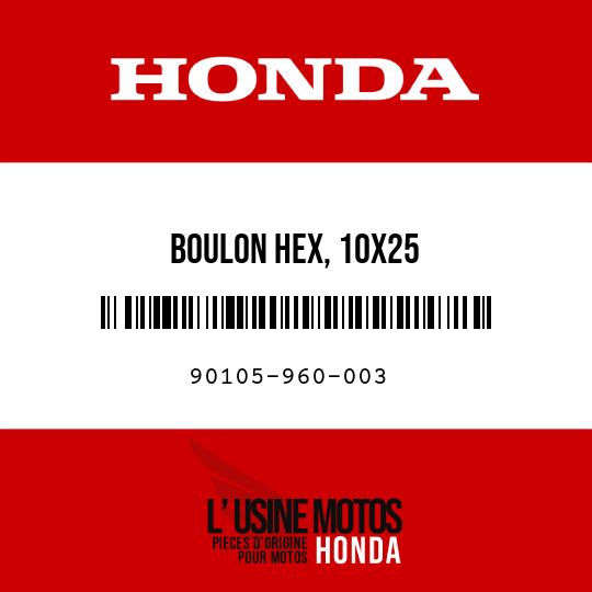 image de 90105-960-003 BOULON HEX, 10X25