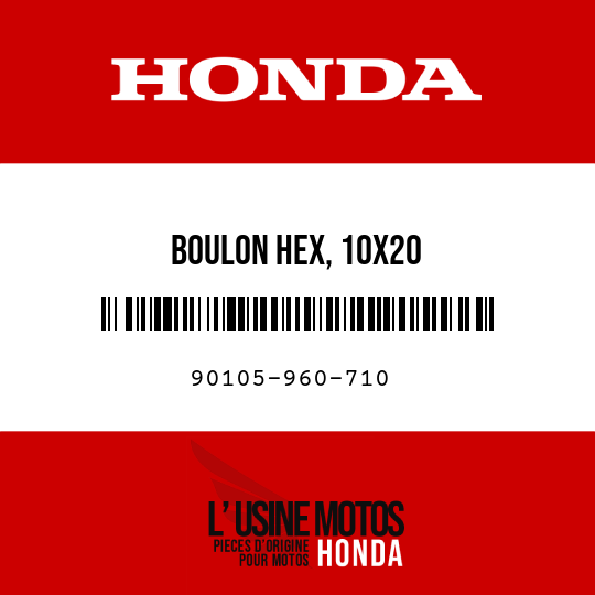 image de 90105-960-710 BOULON HEX, 10X20