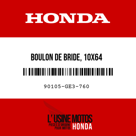 image de 90105-GE3-760 BOULON DE BRIDE, 10X64