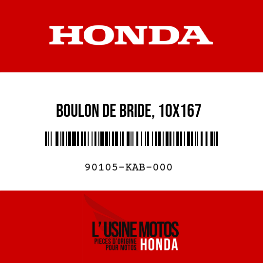 image de 90105-KAB-000 BOULON DE BRIDE, 10X167