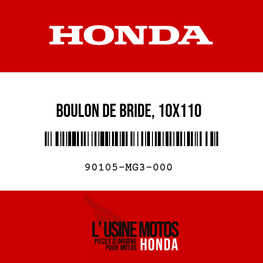 image de 90105-MG3-000 BOULON DE BRIDE, 10X110