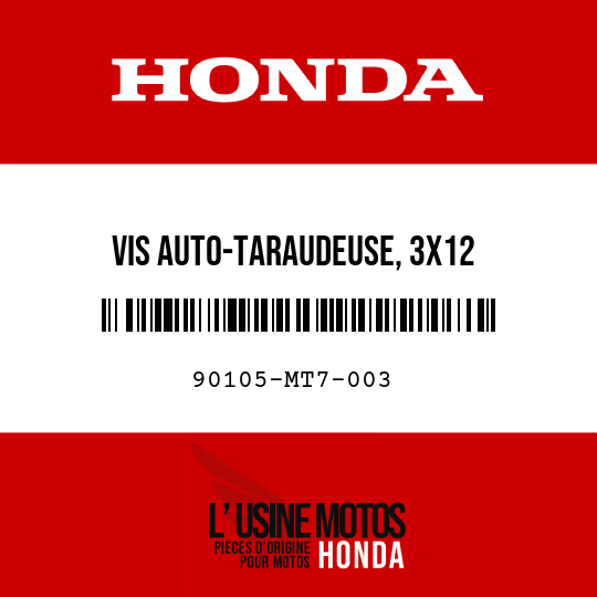 image de 90105-MT7-003 VIS AUTO-TARAUDEUSE, 3X12