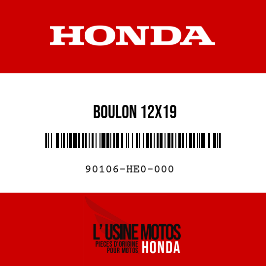 image de 90106-HE0-000 BOULON 12X19