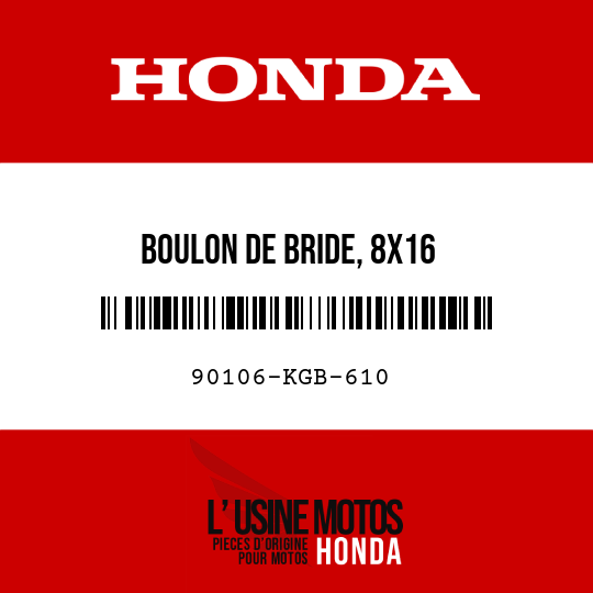 image de 90106-KGB-610 BOULON DE BRIDE, 8X16