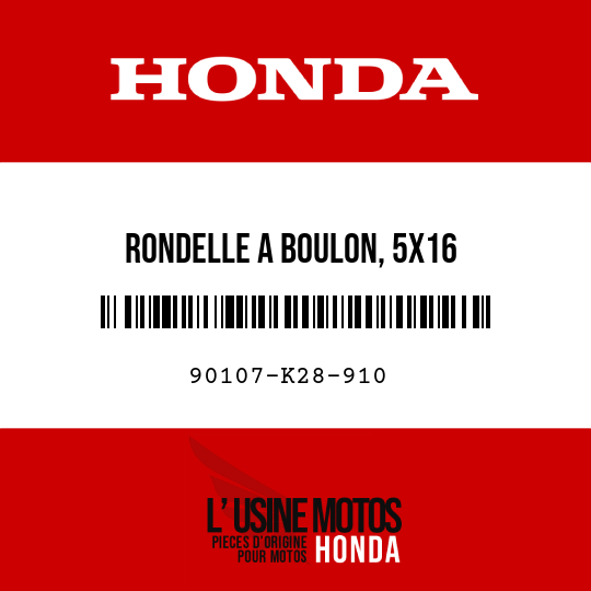 image de 90107-K28-910 RONDELLE A BOULON, 5X16