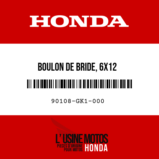 image de 90108-GK1-000 BOULON DE BRIDE, 6X12