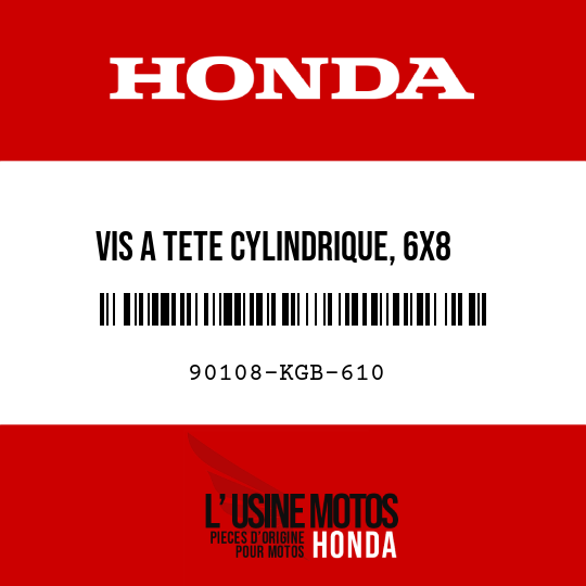 image de 90108-KGB-610 VIS A TETE CYLINDRIQUE, 6X8