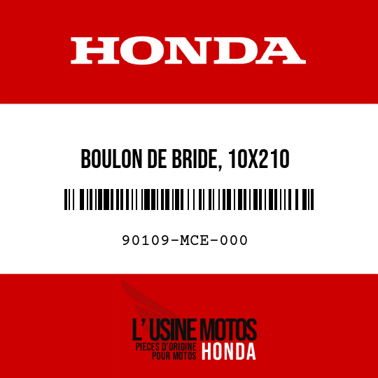 image de 90109-MCE-000 BOULON DE BRIDE, 10X210