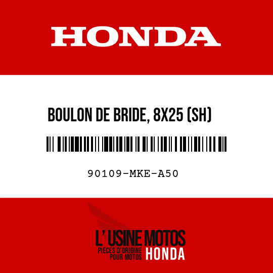 image de 90109-MKE-A50 BOULON DE BRIDE, 8X25 (SH)