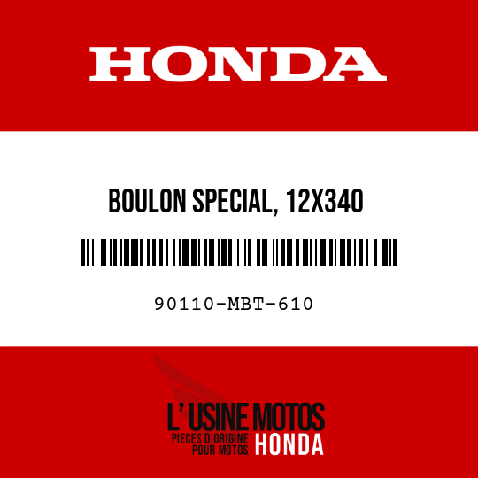 image de 90110-MBT-610 BOULON SPECIAL, 12X340