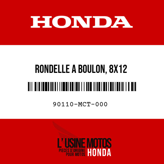 image de 90110-MCT-000 RONDELLE A BOULON, 8X12