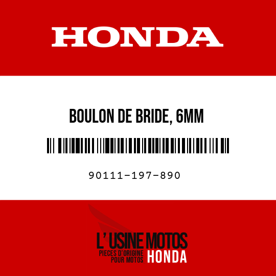 image de 90111-197-890 BOULON DE BRIDE, 6MM