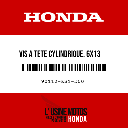 image de 90112-KSY-D00 VIS A TETE CYLINDRIQUE, 6X13