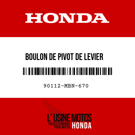 image de 90112-MBN-670 BOULON DE PIVOT DE LEVIER