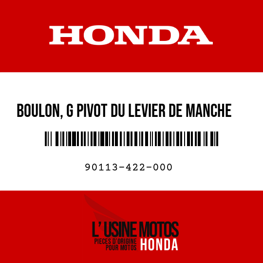 image de 90113-422-000 BOULON, G PIVOT DU LEVIER DE MANCHE DE DIRECTION