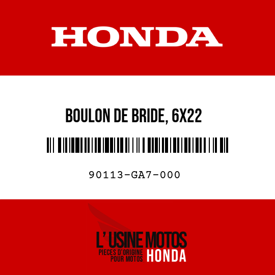 image de 90113-GA7-000 BOULON DE BRIDE, 6X22