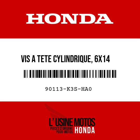 image de 90113-K3S-HA0 VIS A TETE CYLINDRIQUE, 6X14
