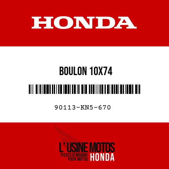 image de 90113-KN5-670 BOULON 10X74