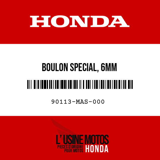 image de 90113-MAS-000 BOULON SPECIAL, 6MM
