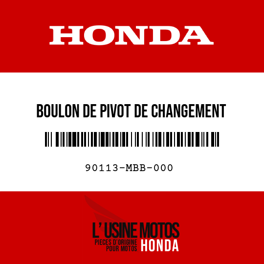 image de 90113-MBB-000 BOULON DE PIVOT DE CHANGEMENT