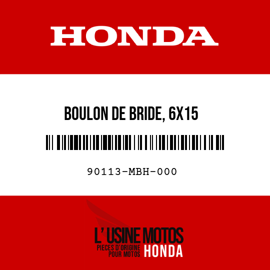 image de 90113-MBH-000 BOULON DE BRIDE, 6X15