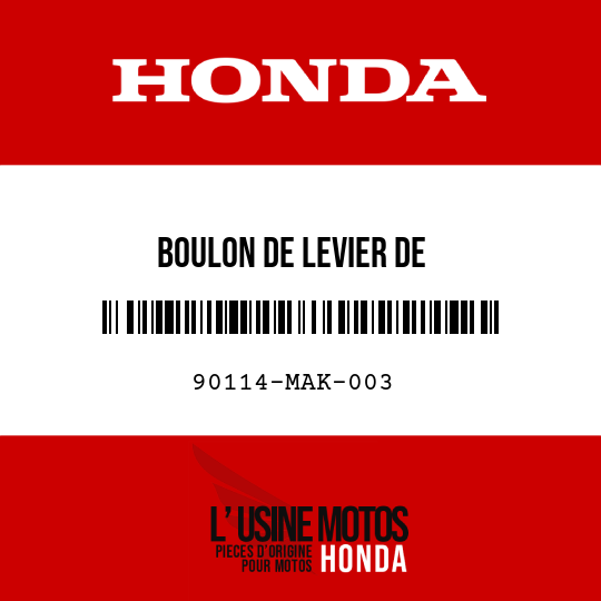 image de 90114-MAK-003 BOULON DE LEVIER DE
