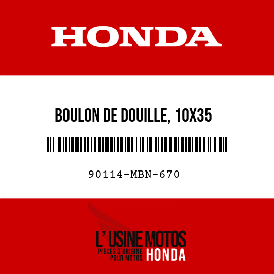 image de 90114-MBN-670 BOULON DE DOUILLE, 10X35