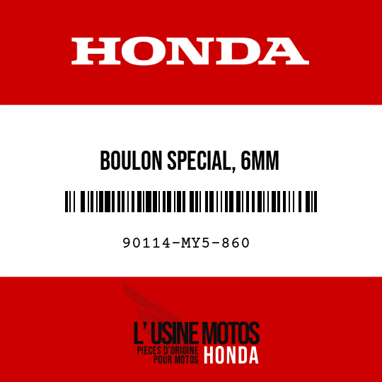 image de 90114-MY5-860 BOULON SPECIAL, 6MM