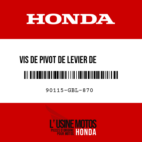 image de 90115-GBL-870 VIS DE PIVOT DE LEVIER DE     GUIDON