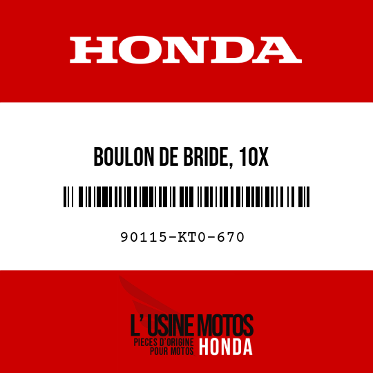 image de 90115-KT0-670 BOULON DE BRIDE, 10X