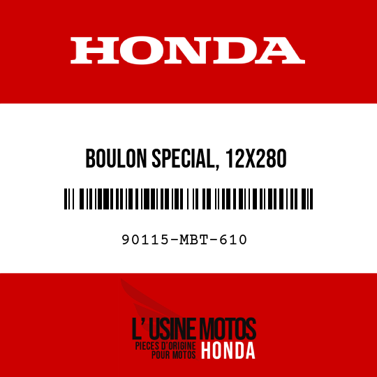 image de 90115-MBT-610 BOULON SPECIAL, 12X280