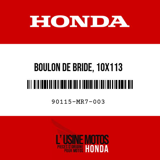 image de 90115-MR7-003 BOULON DE BRIDE, 10X113
