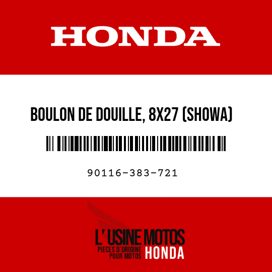 image de 90116-383-721 BOULON DE DOUILLE, 8X27 (SHOWA)