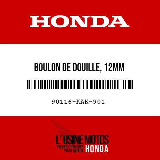 image de 90116-KAK-901 BOULON DE DOUILLE, 12MM