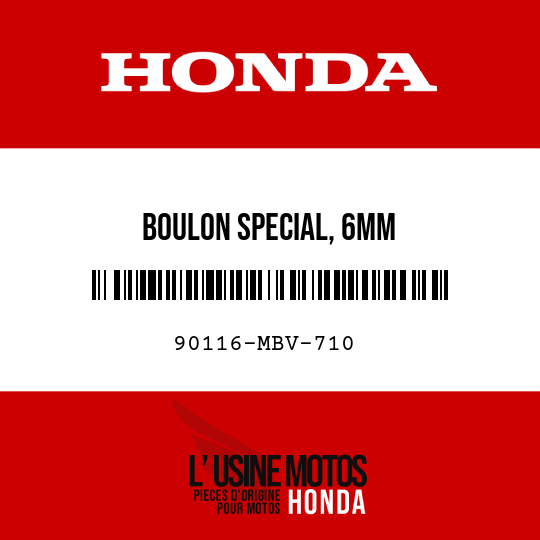 image de 90116-MBV-710 BOULON SPECIAL, 6MM