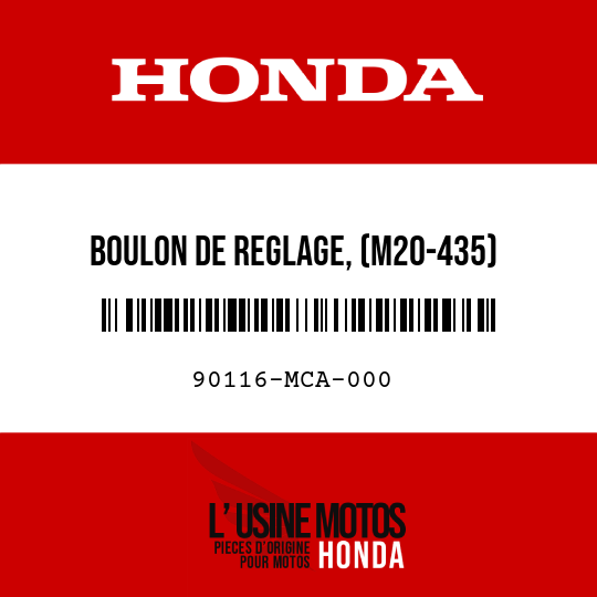 image de 90116-MCA-000 BOULON DE REGLAGE, (M20-435)