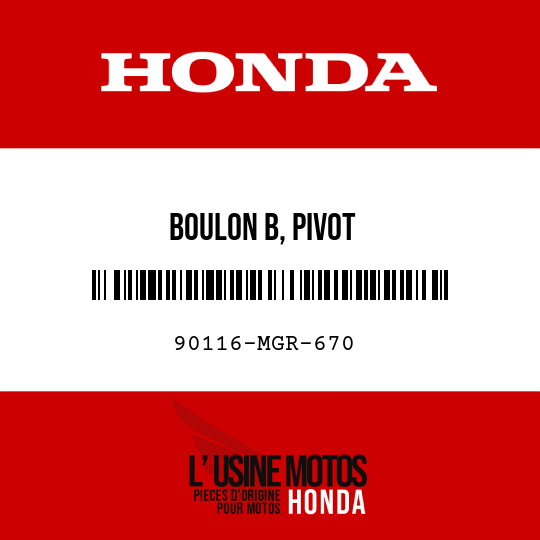 image de 90116-MGR-670 BOULON B, PIVOT