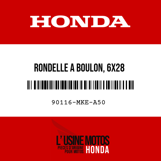image de 90116-MKE-A50 RONDELLE A BOULON, 6X28