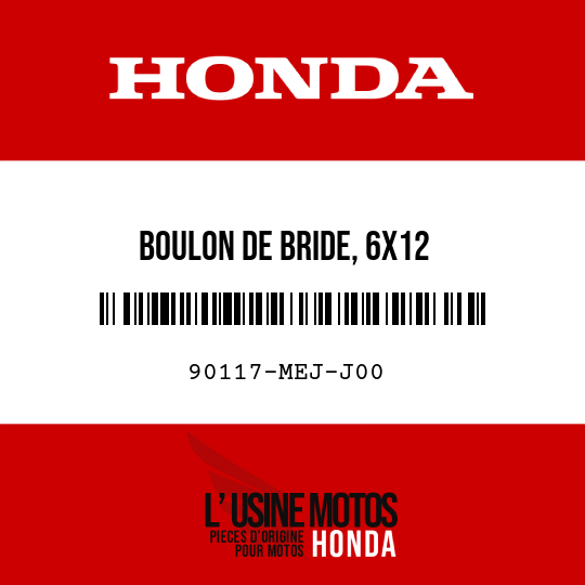 image de 90117-MEJ-J00 BOULON DE BRIDE, 6X12