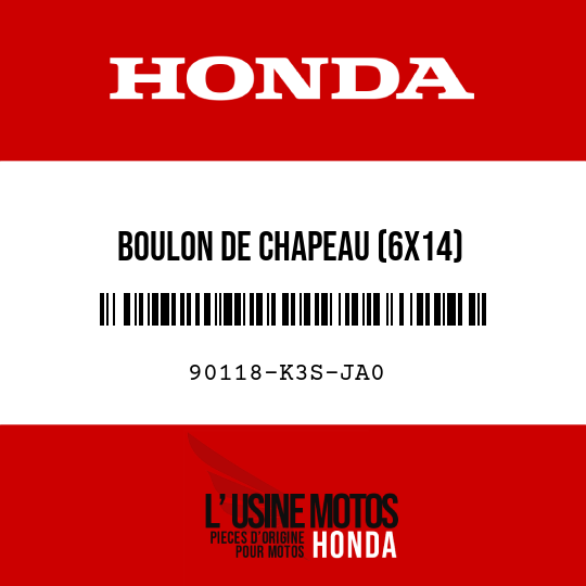 image de 90118-K3S-JA0 BOULON DE CHAPEAU (6X14)