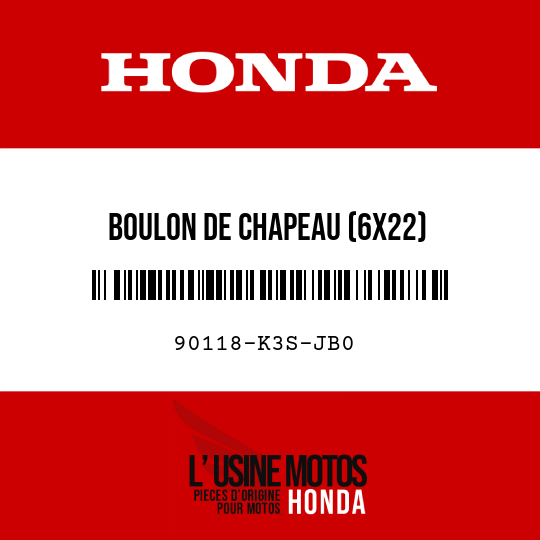 image de 90118-K3S-JB0 BOULON DE CHAPEAU (6X22)