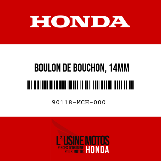 image de 90118-MCH-000 BOULON DE BOUCHON, 14MM