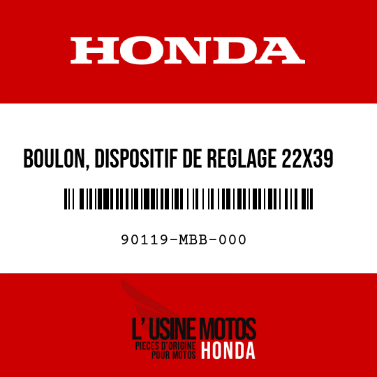 image de 90119-MBB-000 BOULON, DISPOSITIF DE REGLAGE 22X39