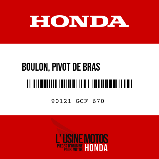 image de 90121-GCF-670 BOULON, PIVOT DE BRAS         OSCILLANT
