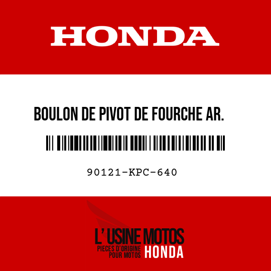 image de 90121-KPC-640 BOULON DE PIVOT DE FOURCHE AR.