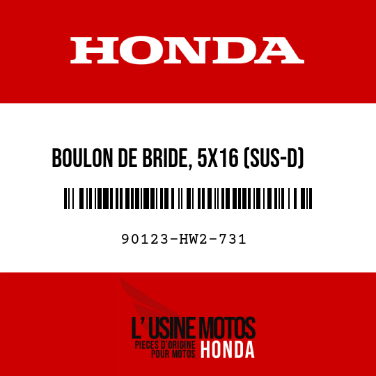 image de 90123-HW2-731 BOULON DE BRIDE, 5X16 (SUS-D)