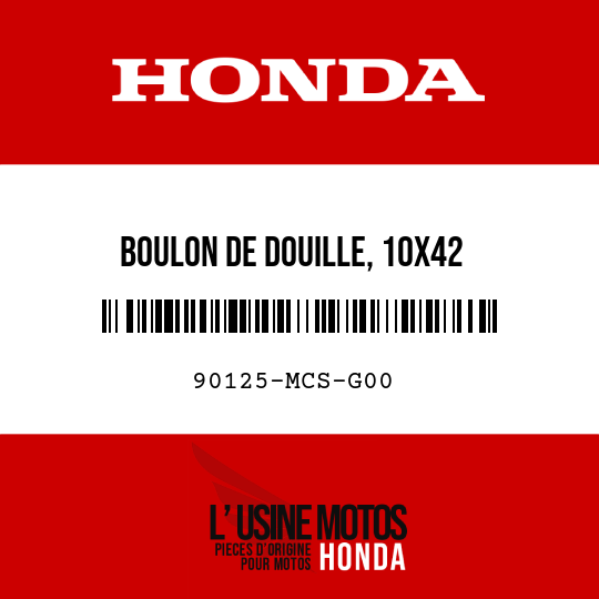 image de 90125-MCS-G00 BOULON DE DOUILLE, 10X42