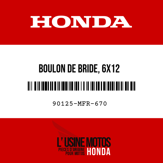 image de 90125-MFR-670 BOULON DE BRIDE, 6X12